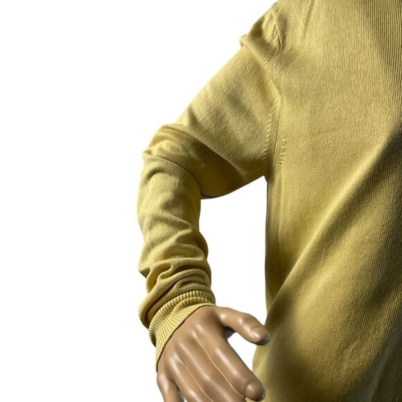 Banana Republic Sweater Mens Size Large Yellow Luxury Silk Cashmere Blend V-Neck - Picture 5 of 15